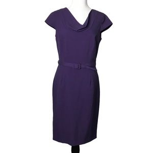 Calvin Klein Purple Classic Belted Sheath Dress
